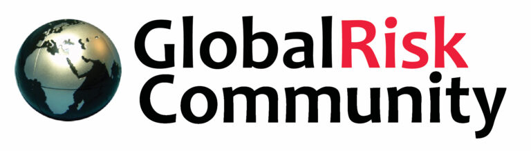 Global Risk Community logo with metallic globe
