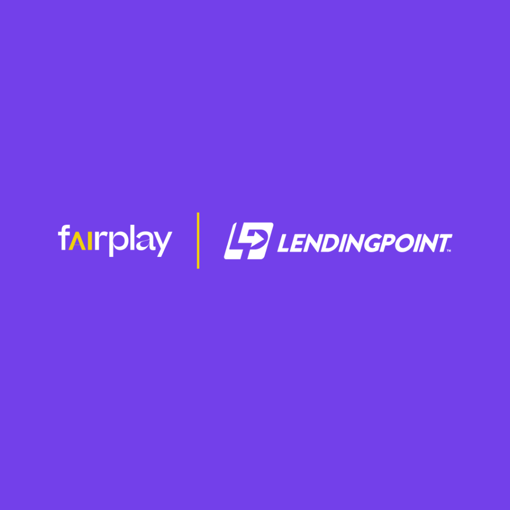 Fairplay and LendingPoint logos on purple background