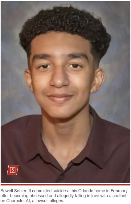 Teenage boy smiling in brown shirt, school portrait style.