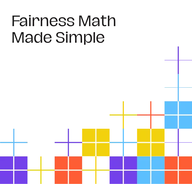 Colorful abstract Fairness Math grid graphic