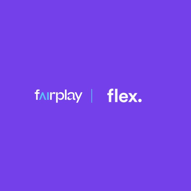 Purple background with text 'fairplay | flex.'