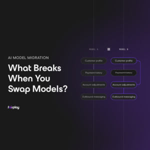 Diagram showing AI model migration breaking payment history data
