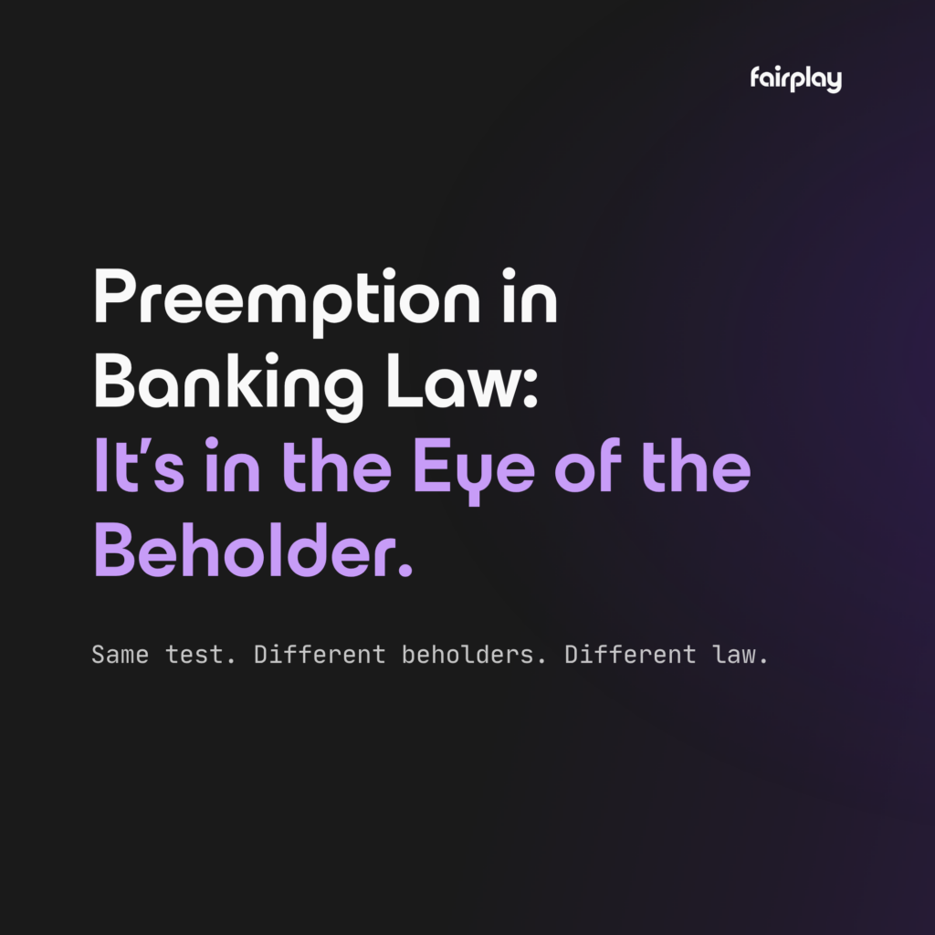 Fairplay slide promoting low banking law preemption